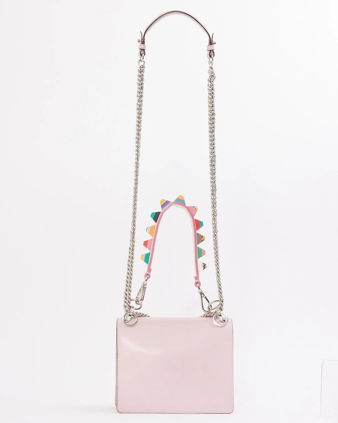 Fendi Pink Leather Kan I Flap Bag