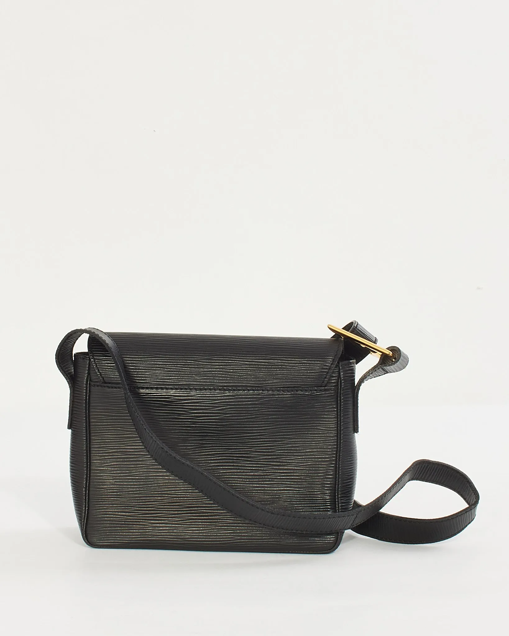 Fendi Vintage Black Epi Leather Shoulder Bag