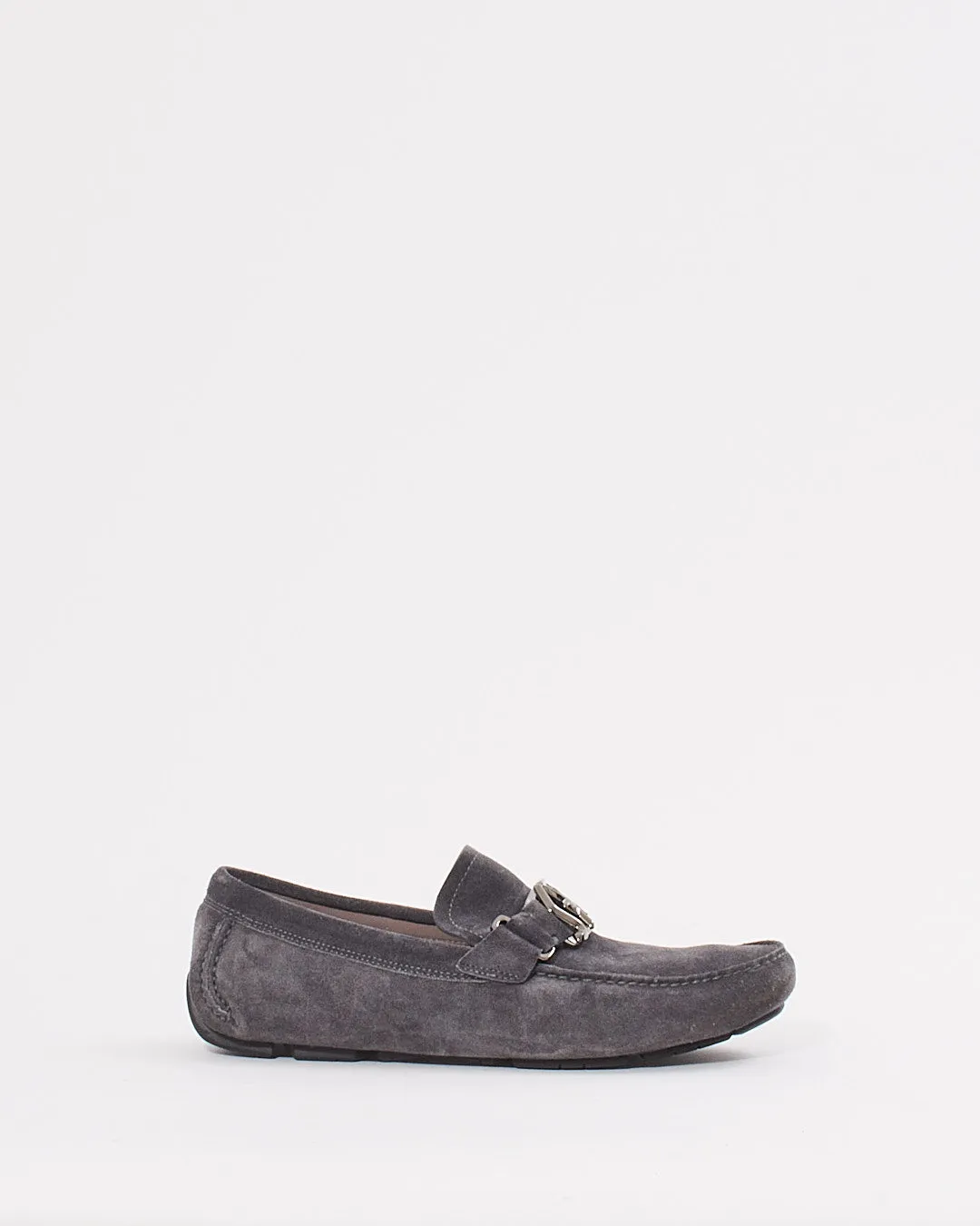 Ferragamo Grey Suede Men's Loafers - 8.5