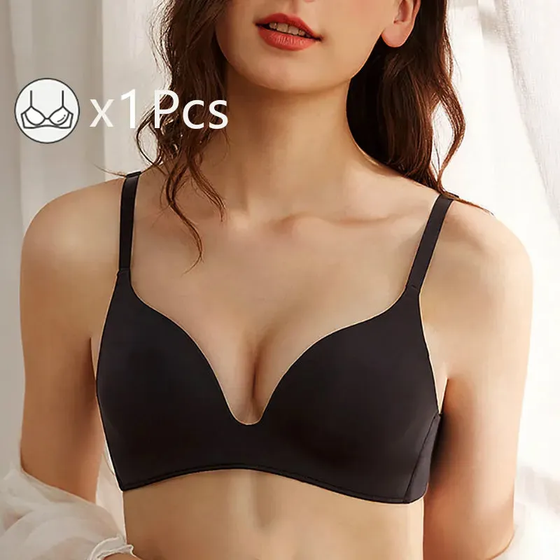 FINETOO Women's Wireless Push-Up Bra for A & B Cups, Small Bust, Seamless, Size 32 - 38