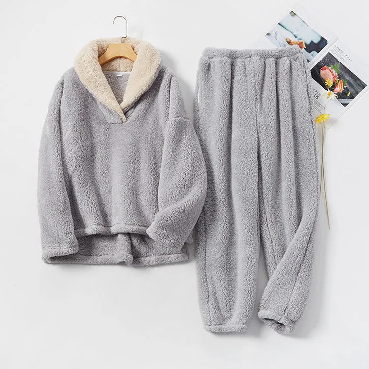 Flannel Pajamas Pajamas Set Thickening Couples Home Service