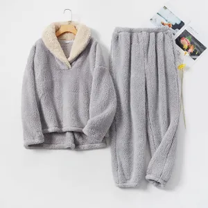 Flannel Pajamas Pajamas Set Thickening Couples Home Service