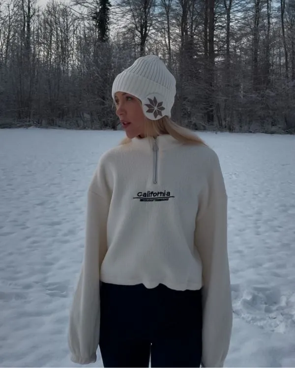 Fleece Pullover mit Kragen Caly