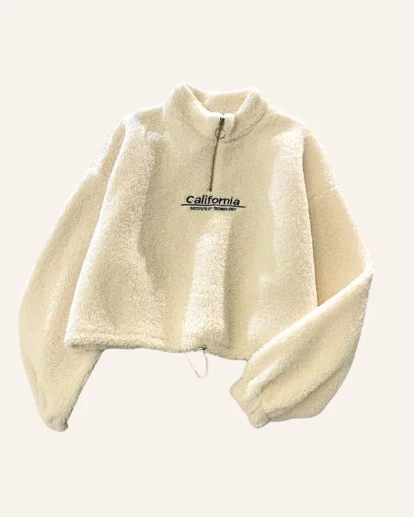 Fleece Pullover mit Kragen Caly