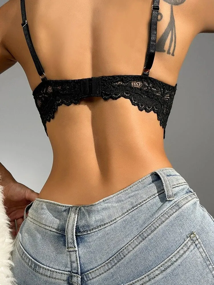 Floral Lace Wireless Non Padded Bra