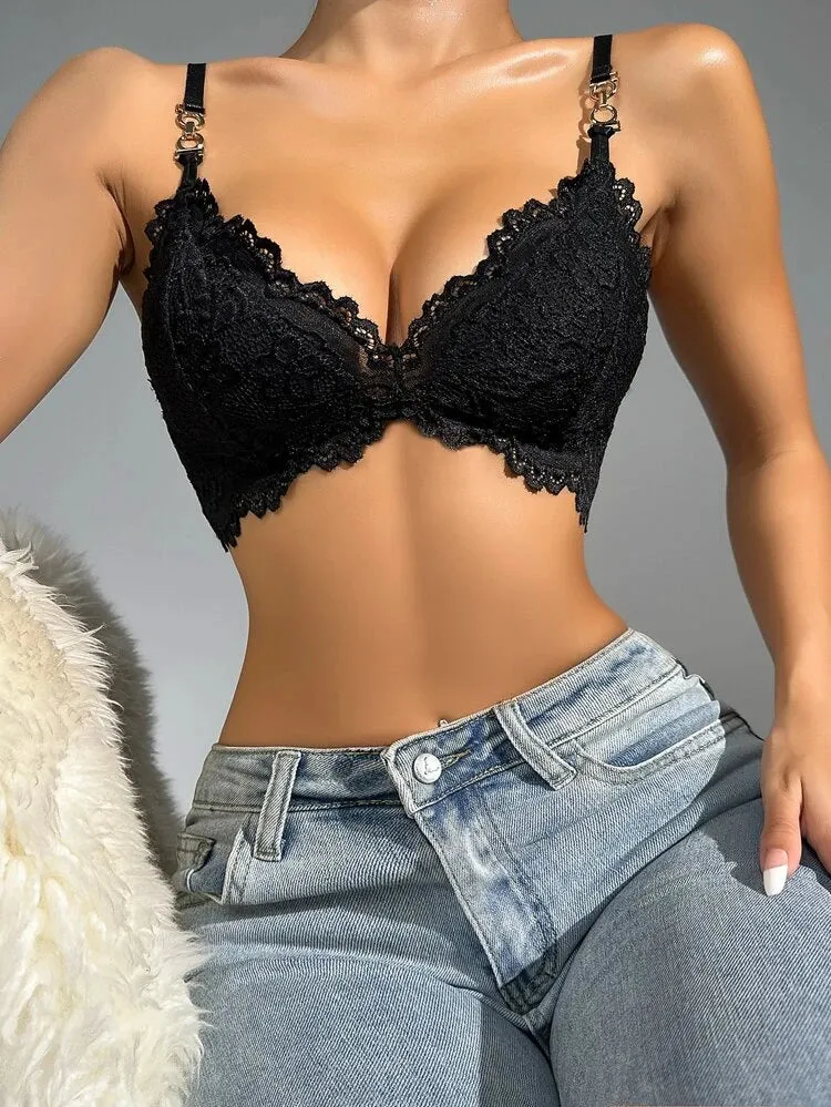 Floral Lace Wireless Non Padded Bra