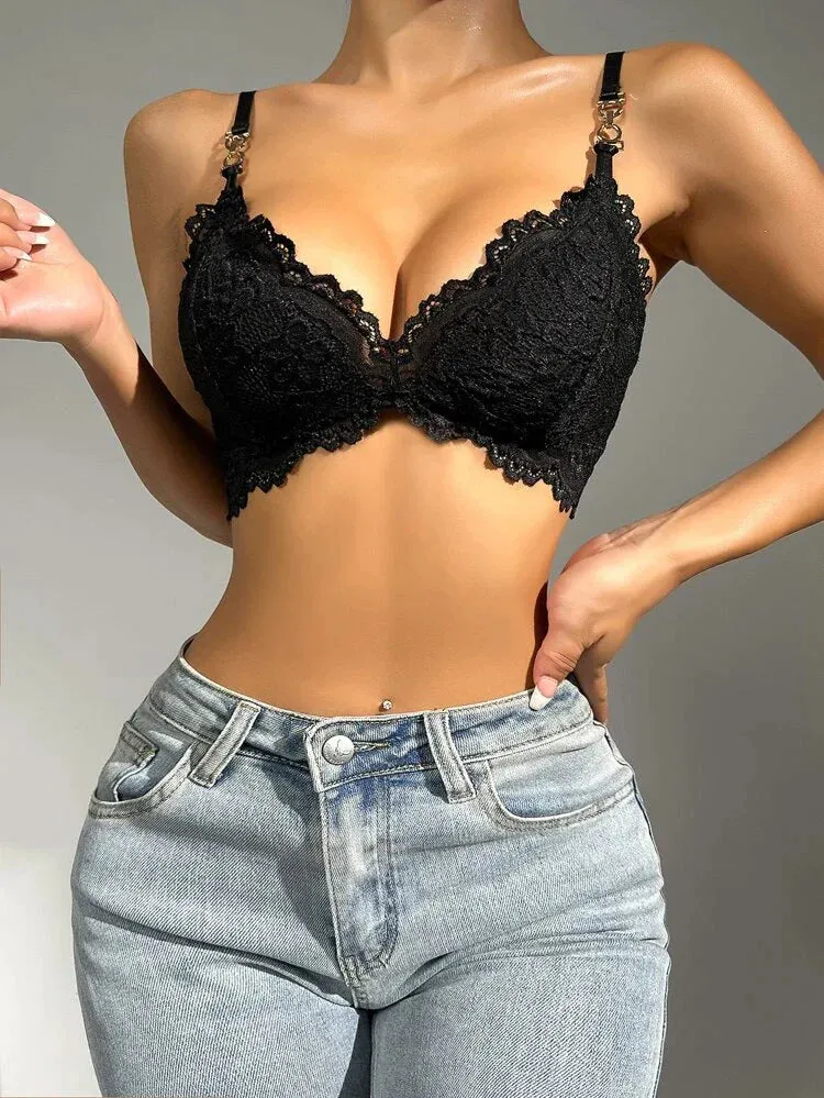 Floral Lace Wireless Non Padded Bra