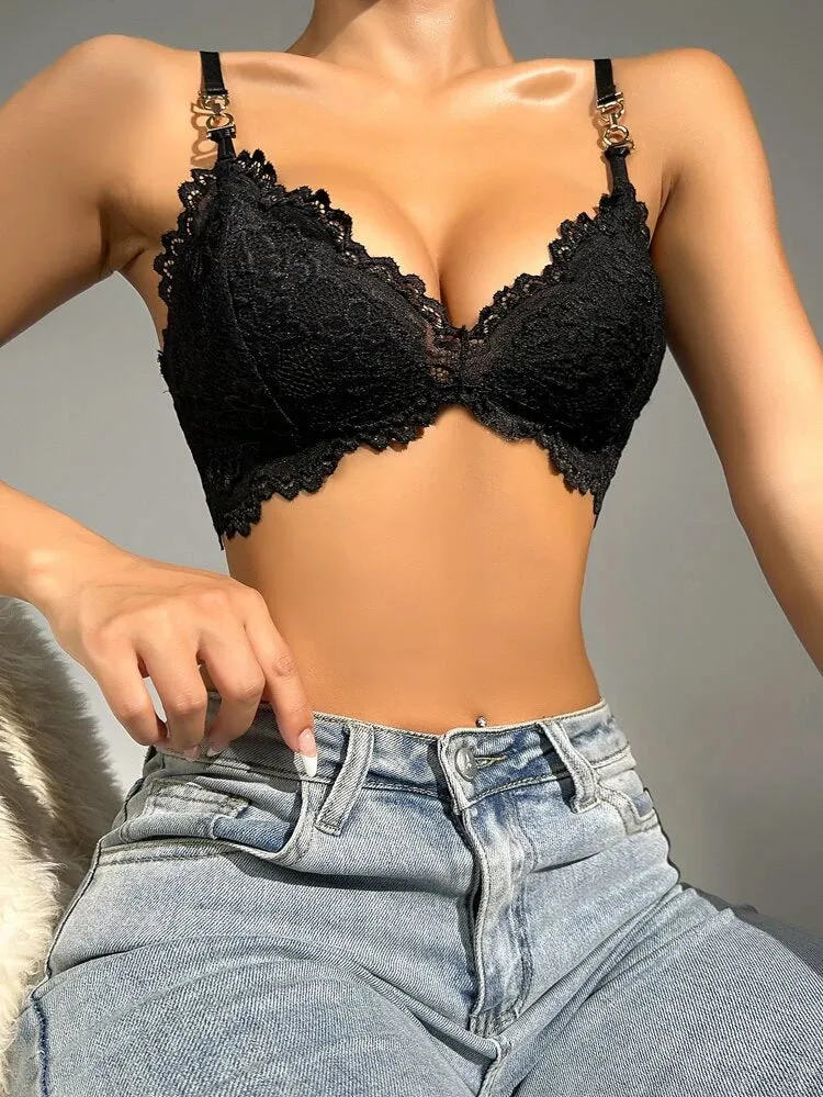 Floral Lace Wireless Non Padded Bra