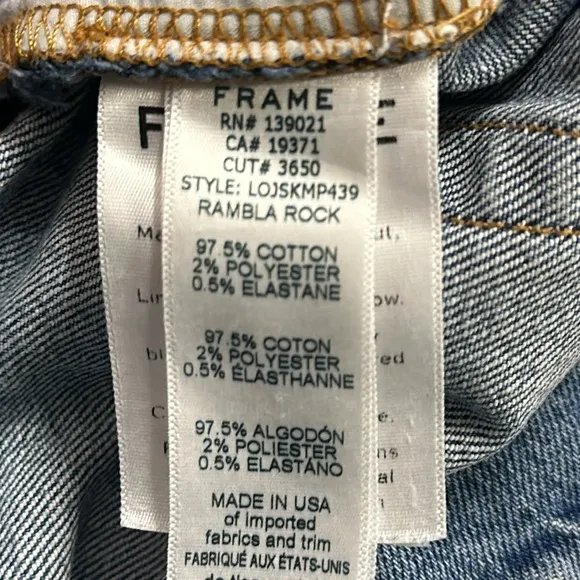 🥰🥰Frame Le Original Skinny Rambla Rock Jeans🥰🥰