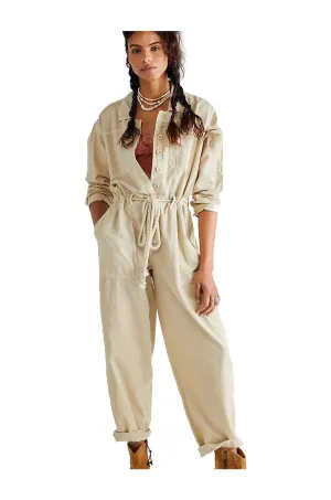 Free People Quinn Coveralls In Thistle Seed