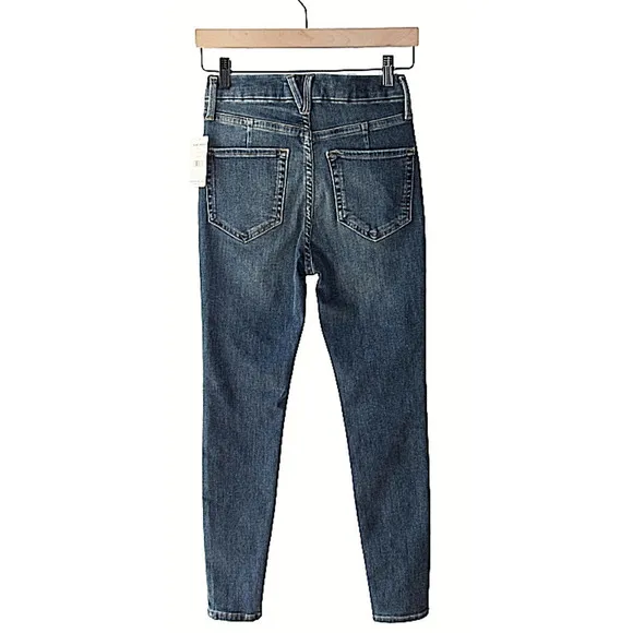 𝅺free People Size 26 Blue Stretch Skinny Jeans