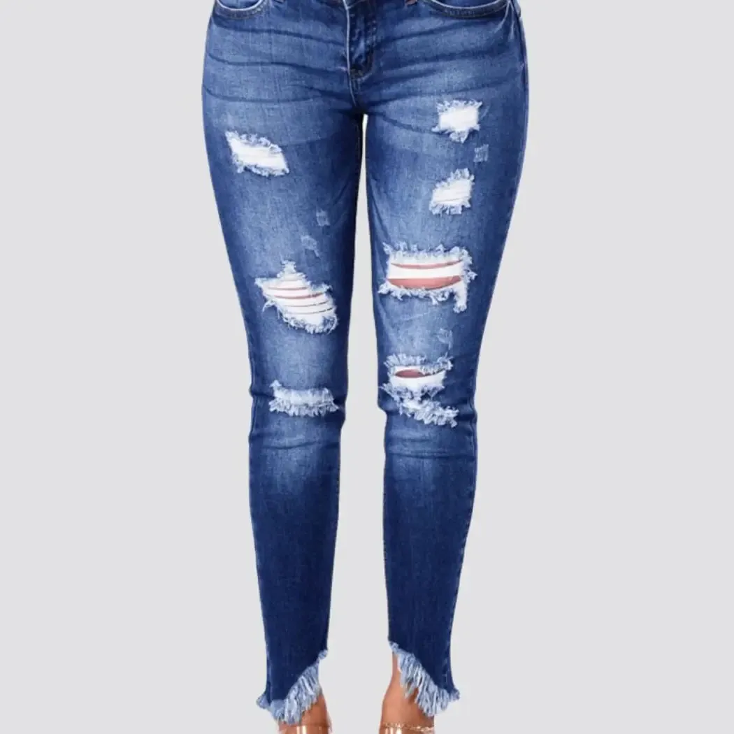 Fringed Ankle Jeans