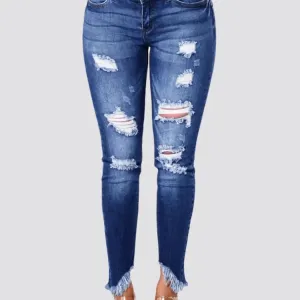 Fringed Ankle Jeans