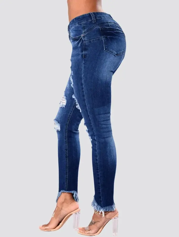 Fringed Ankle Jeans