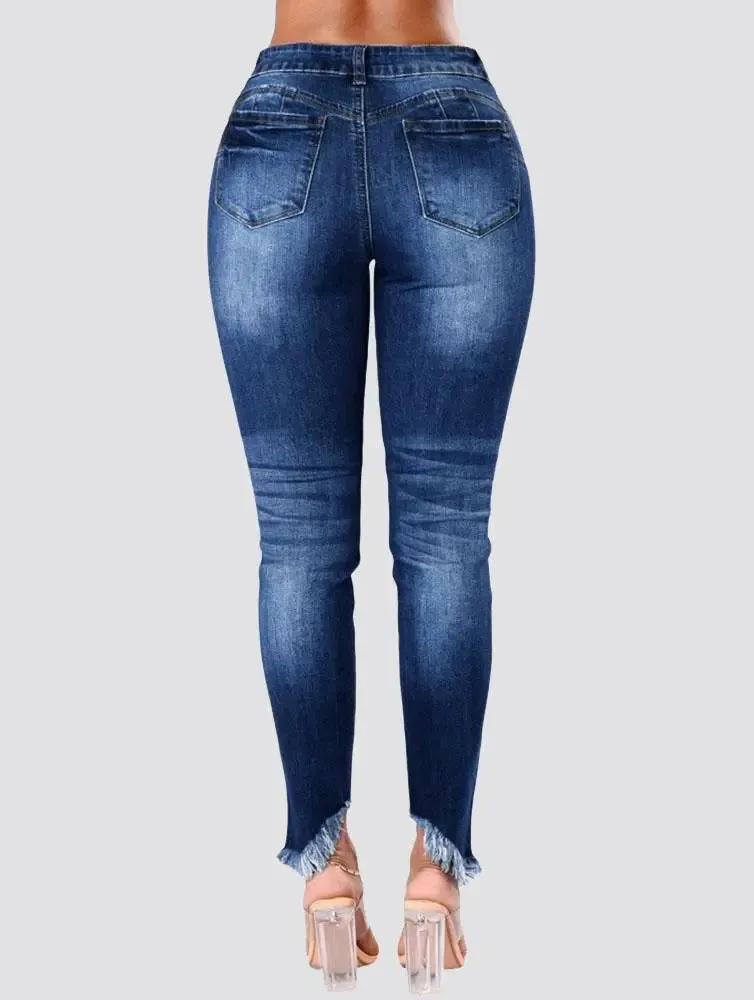 Fringed Ankle Jeans