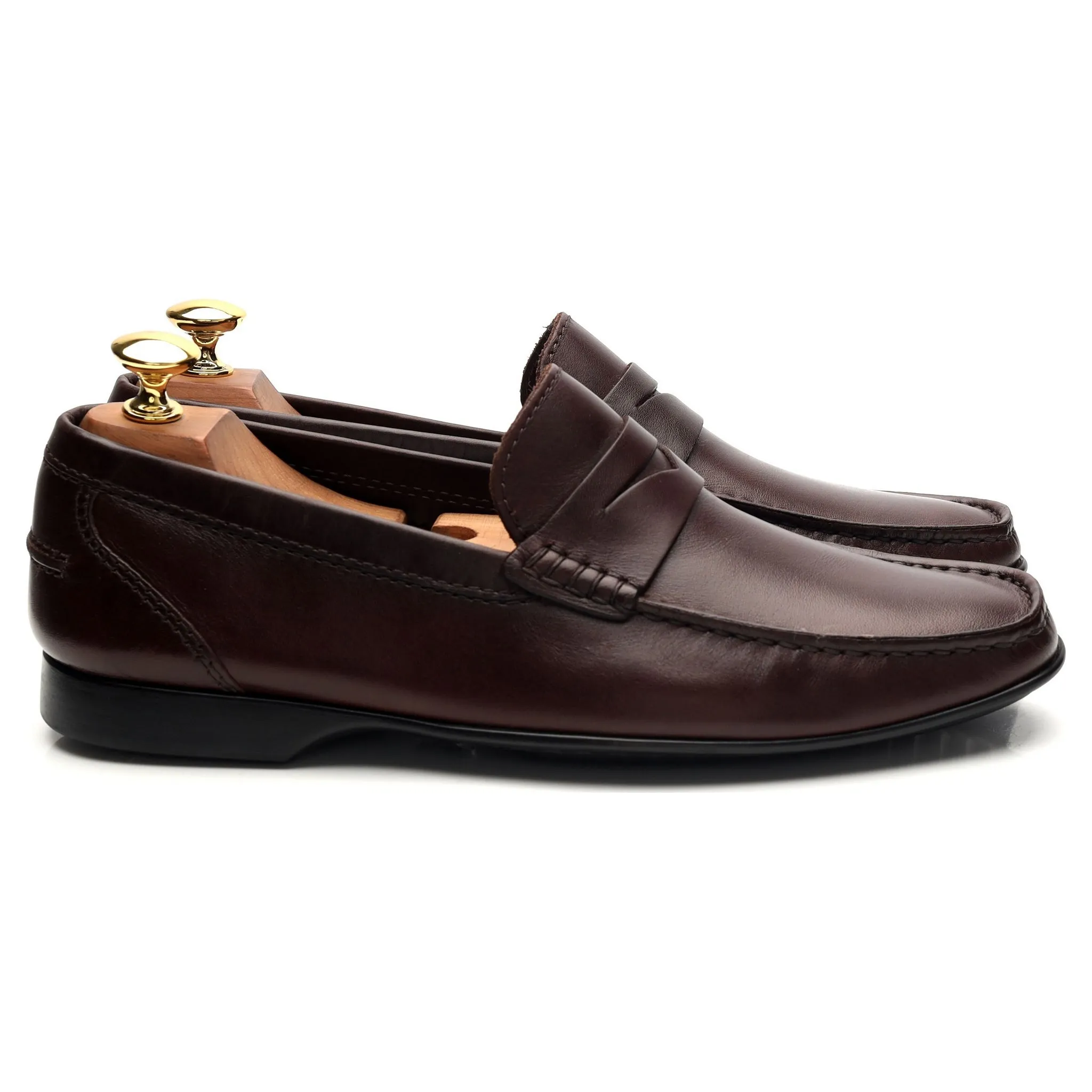 'Genoa' Dark Brown Leather Driving Loafers UK 6 E