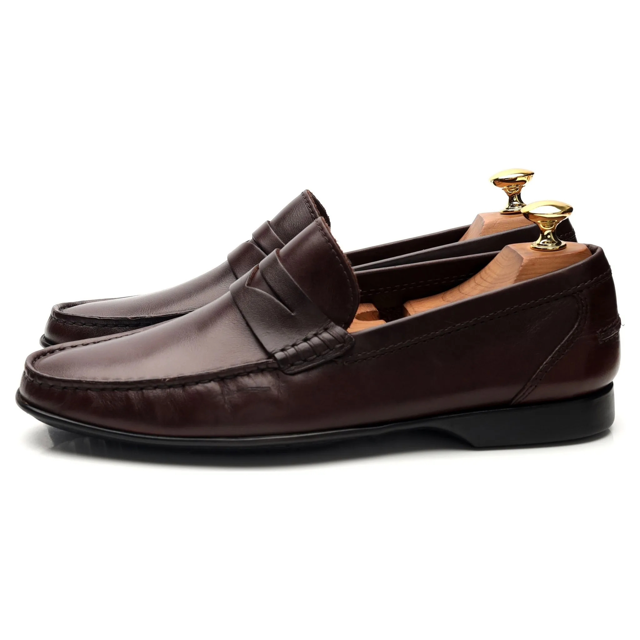 'Genoa' Dark Brown Leather Driving Loafers UK 6 E