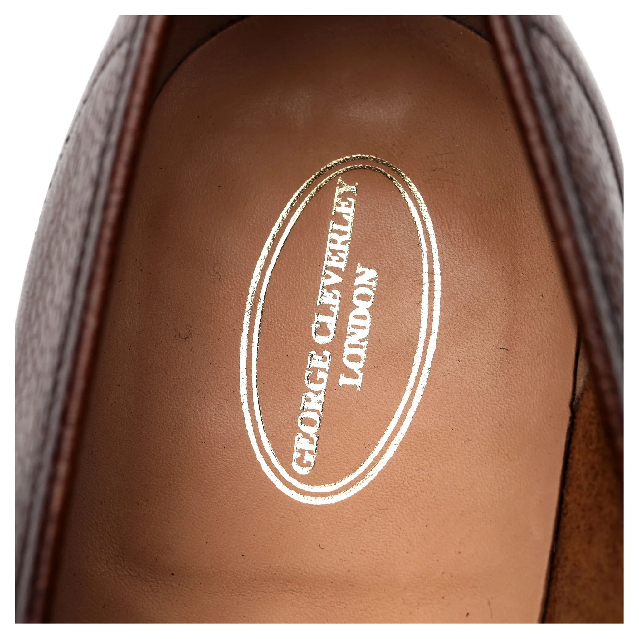 'George' Dark Brown Grain Leather Loafers UK 8.5 E