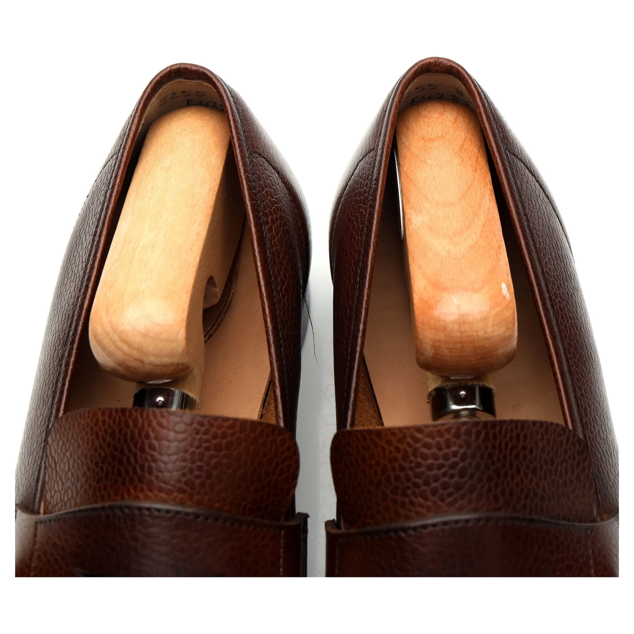 'George' Dark Brown Grain Leather Loafers UK 8.5 E