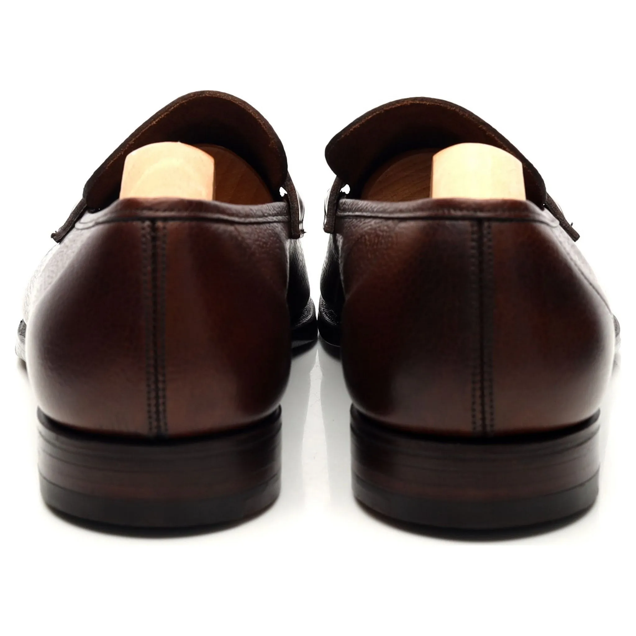 'George' Dark Brown Grain Leather Loafers UK 8.5 E