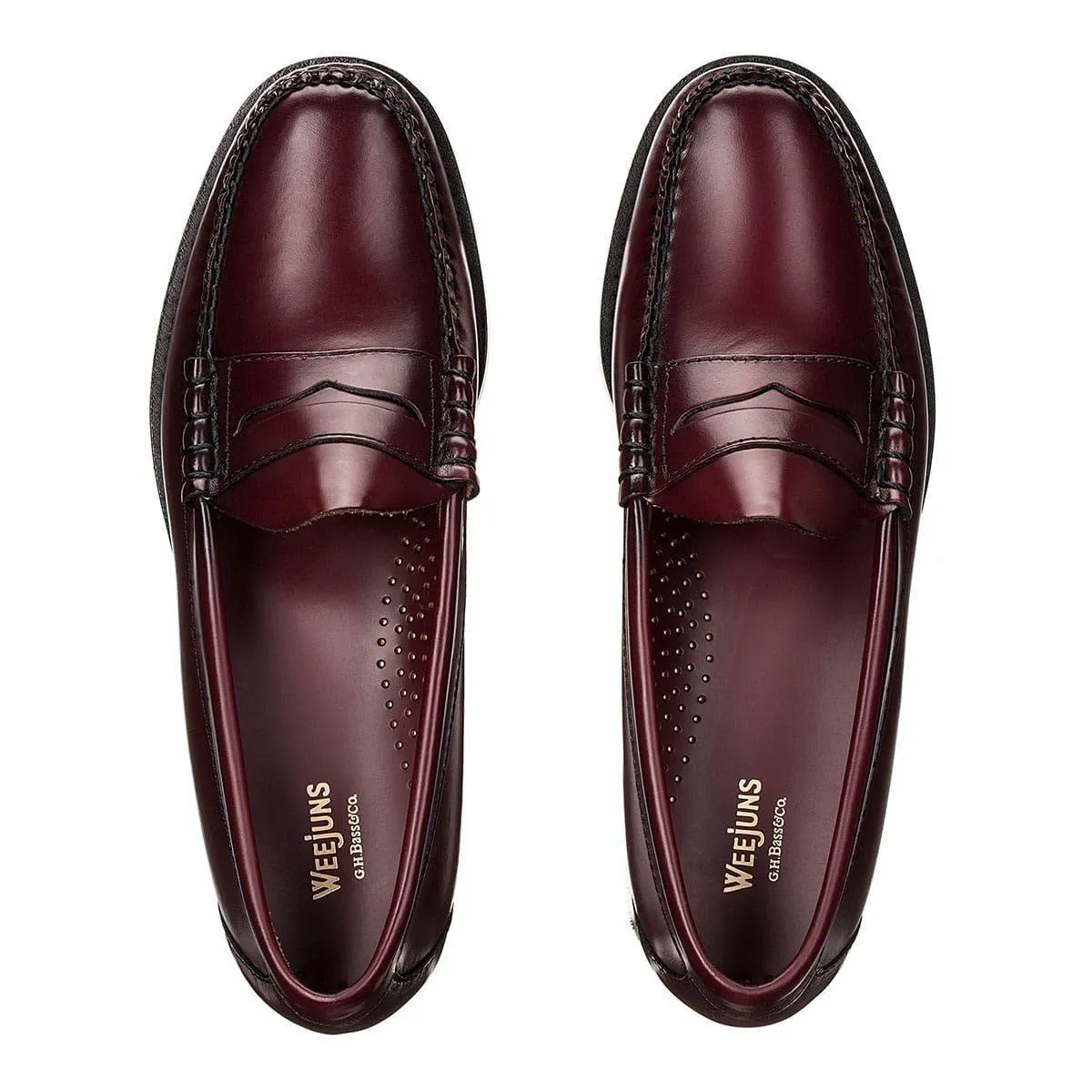 GH Bass Larson Penny Loafer Black/Wine