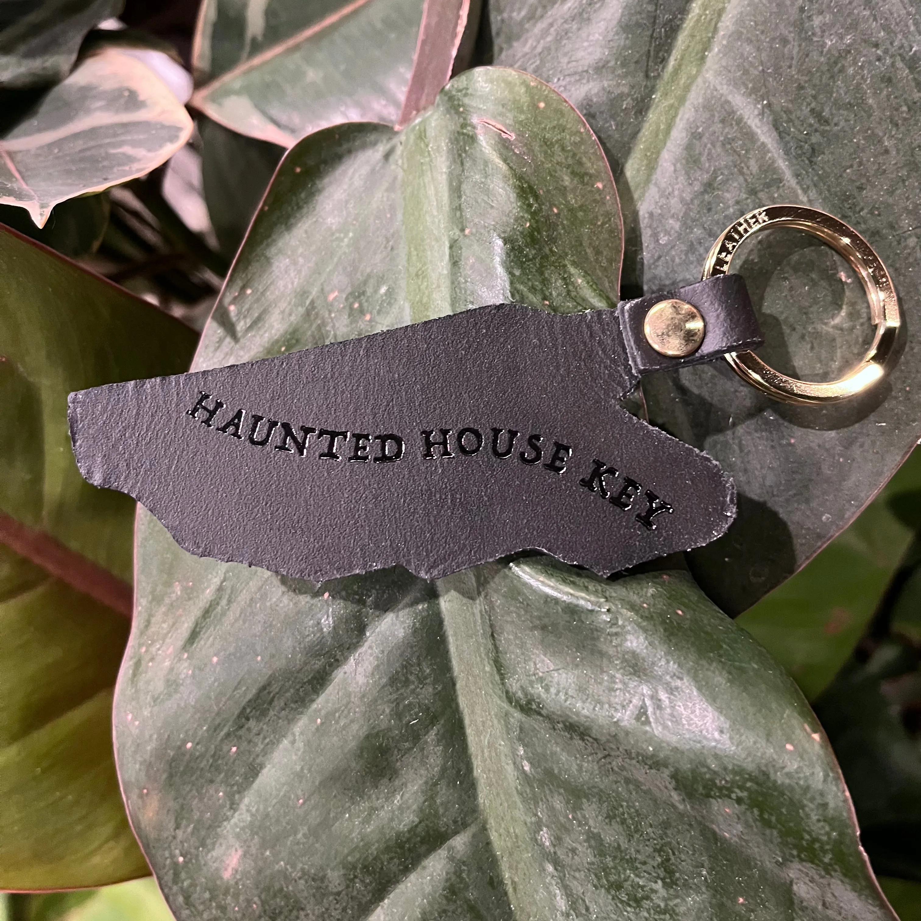 Ghost Leather Keychain