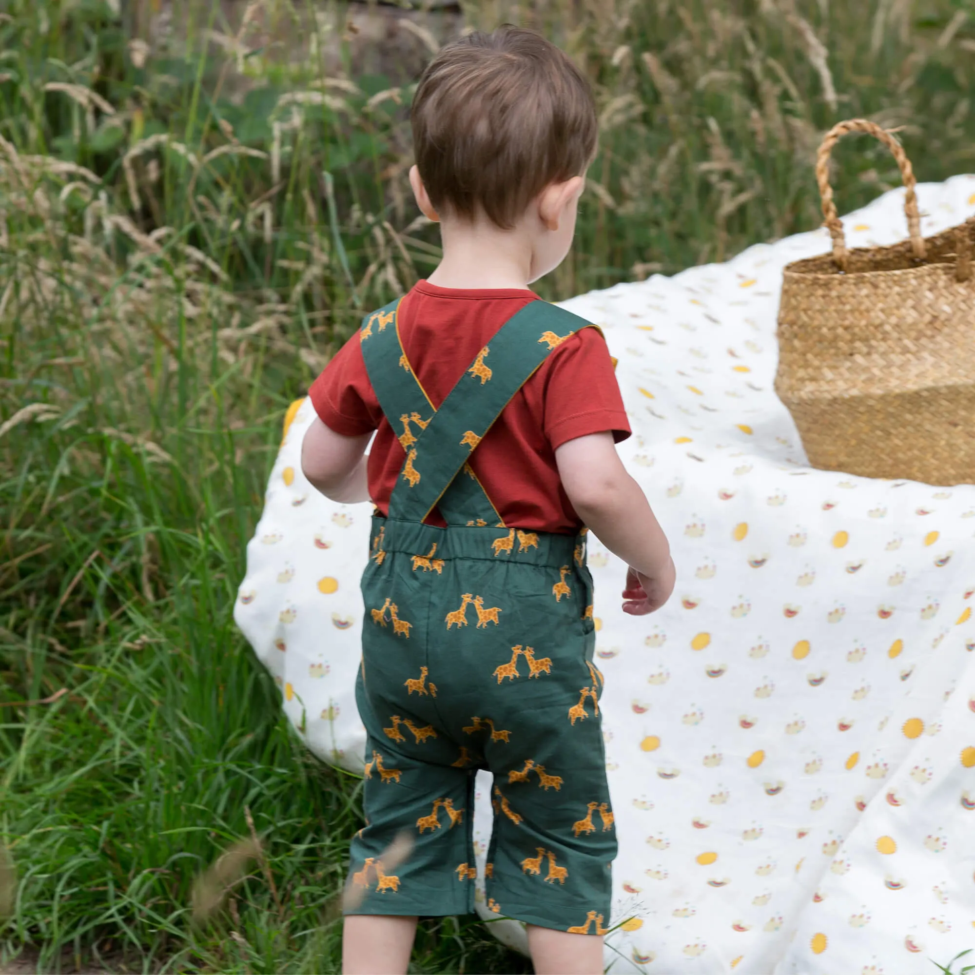 Giraffe Days Organic Shortie Dungarees
