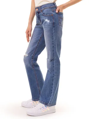 Girls Destructed Bootcut Jeans