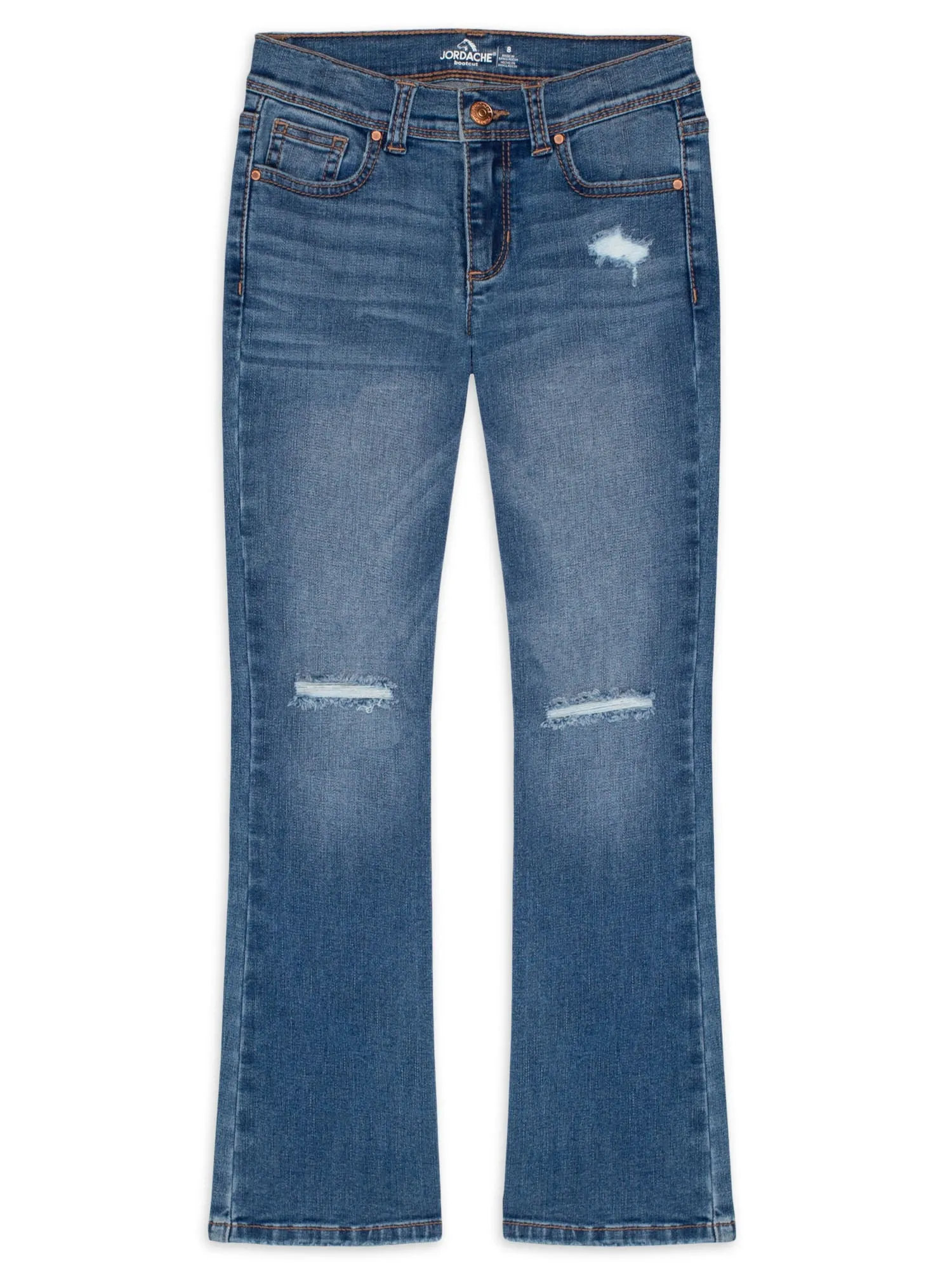 Girls Destructed Bootcut Jeans