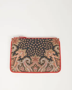 Givenchy Red Paisley Leather Pouch