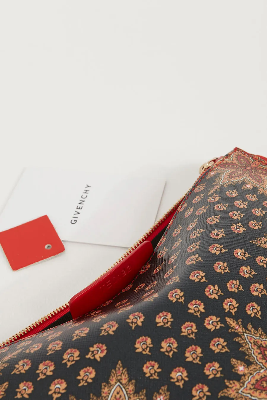 Givenchy Red Paisley Leather Pouch