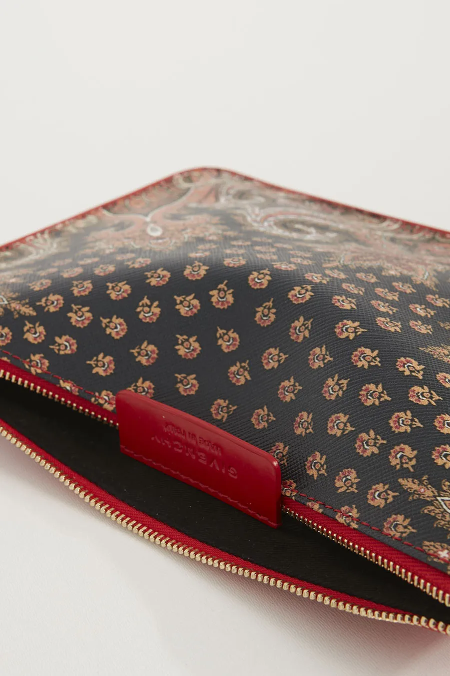 Givenchy Red Paisley Leather Pouch