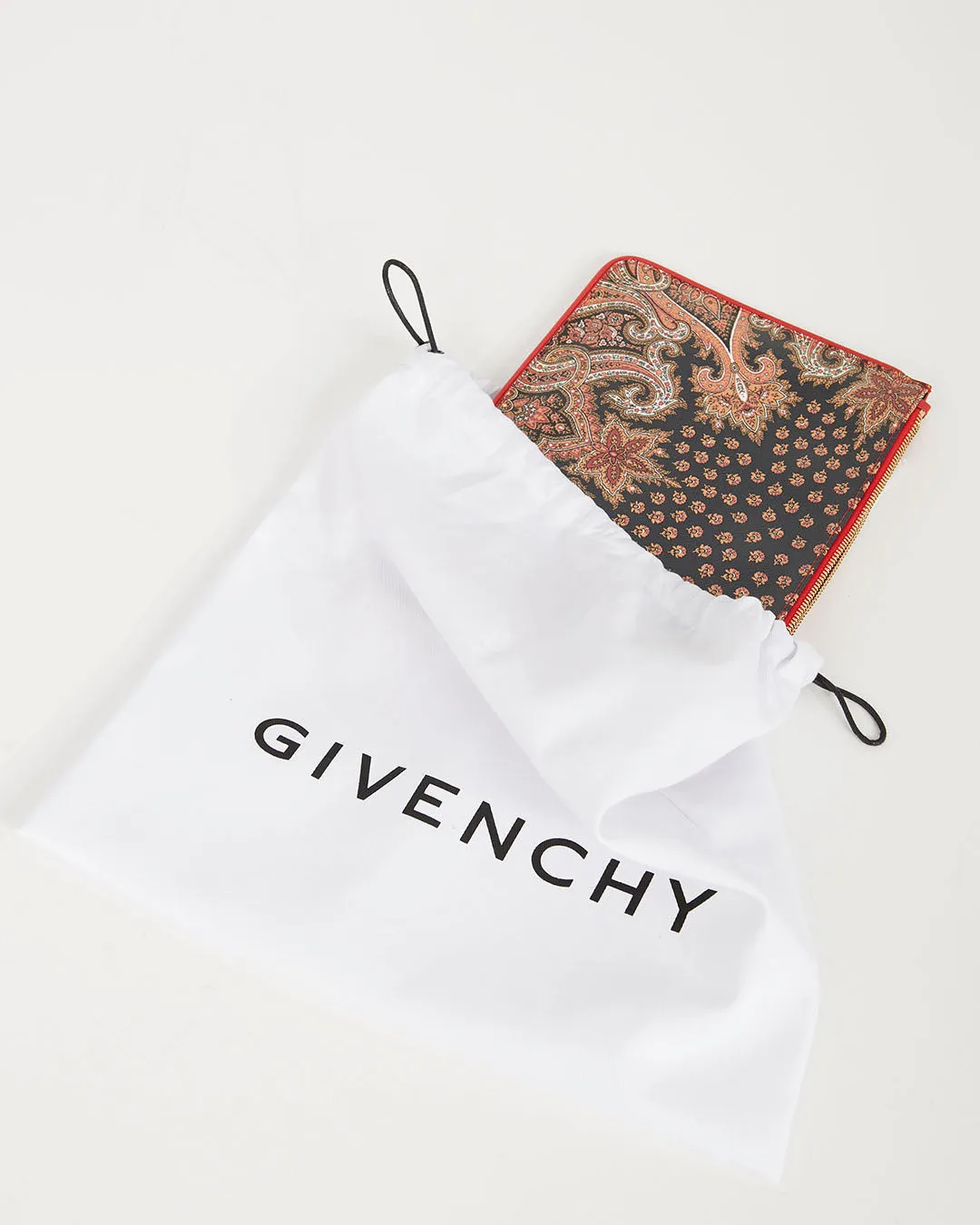 Givenchy Red Paisley Leather Pouch