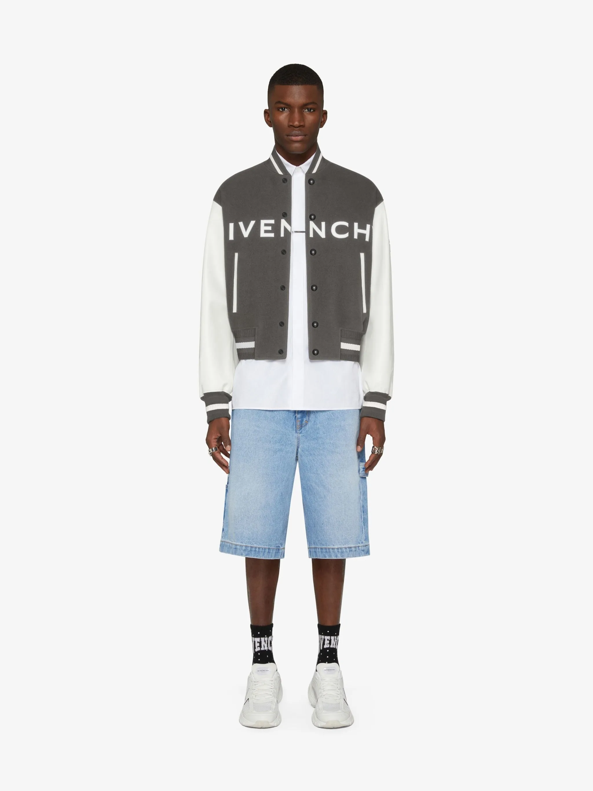 Givenchy Varsity Jacket In Wool And Leather