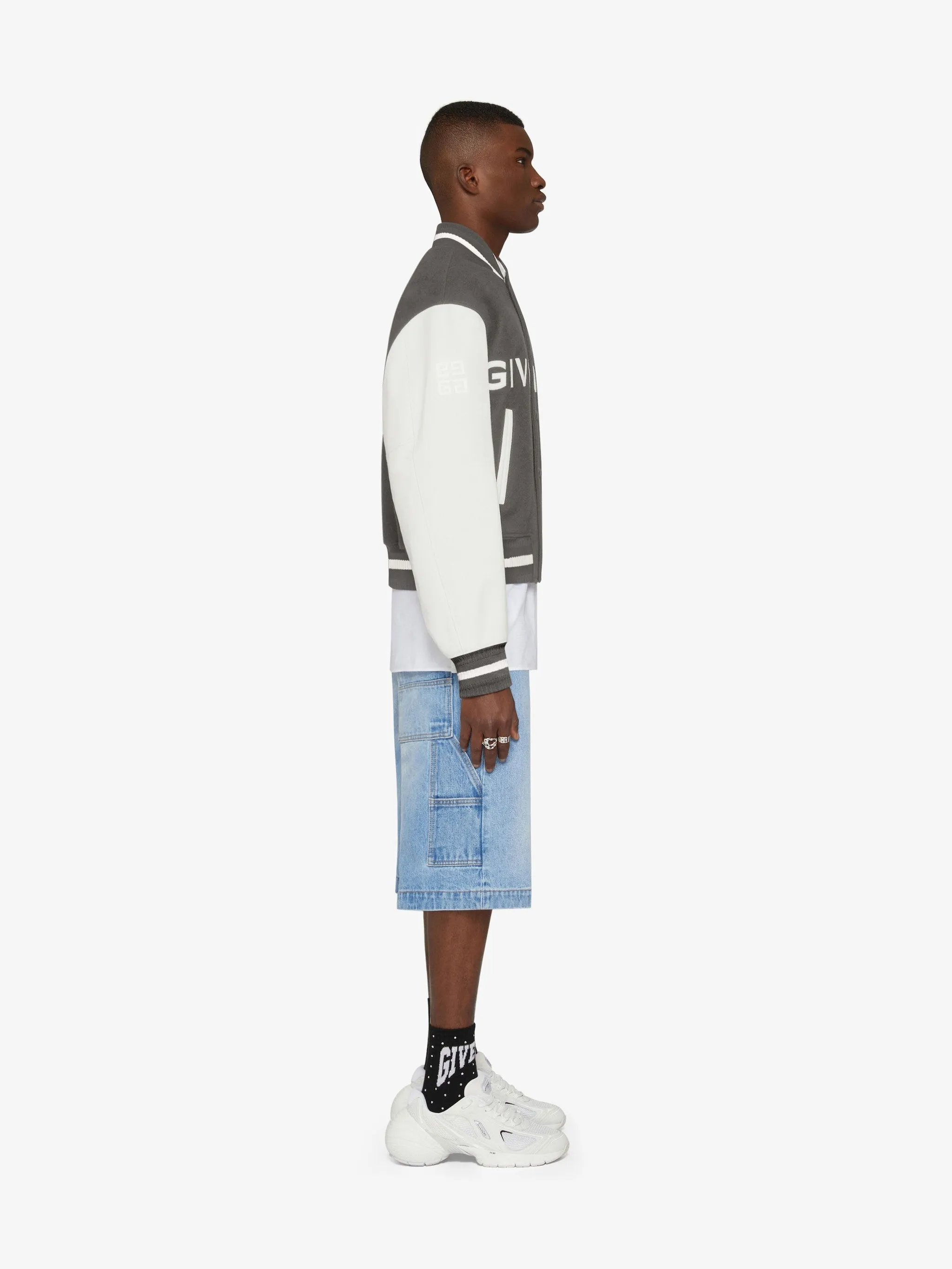 Givenchy Varsity Jacket In Wool And Leather