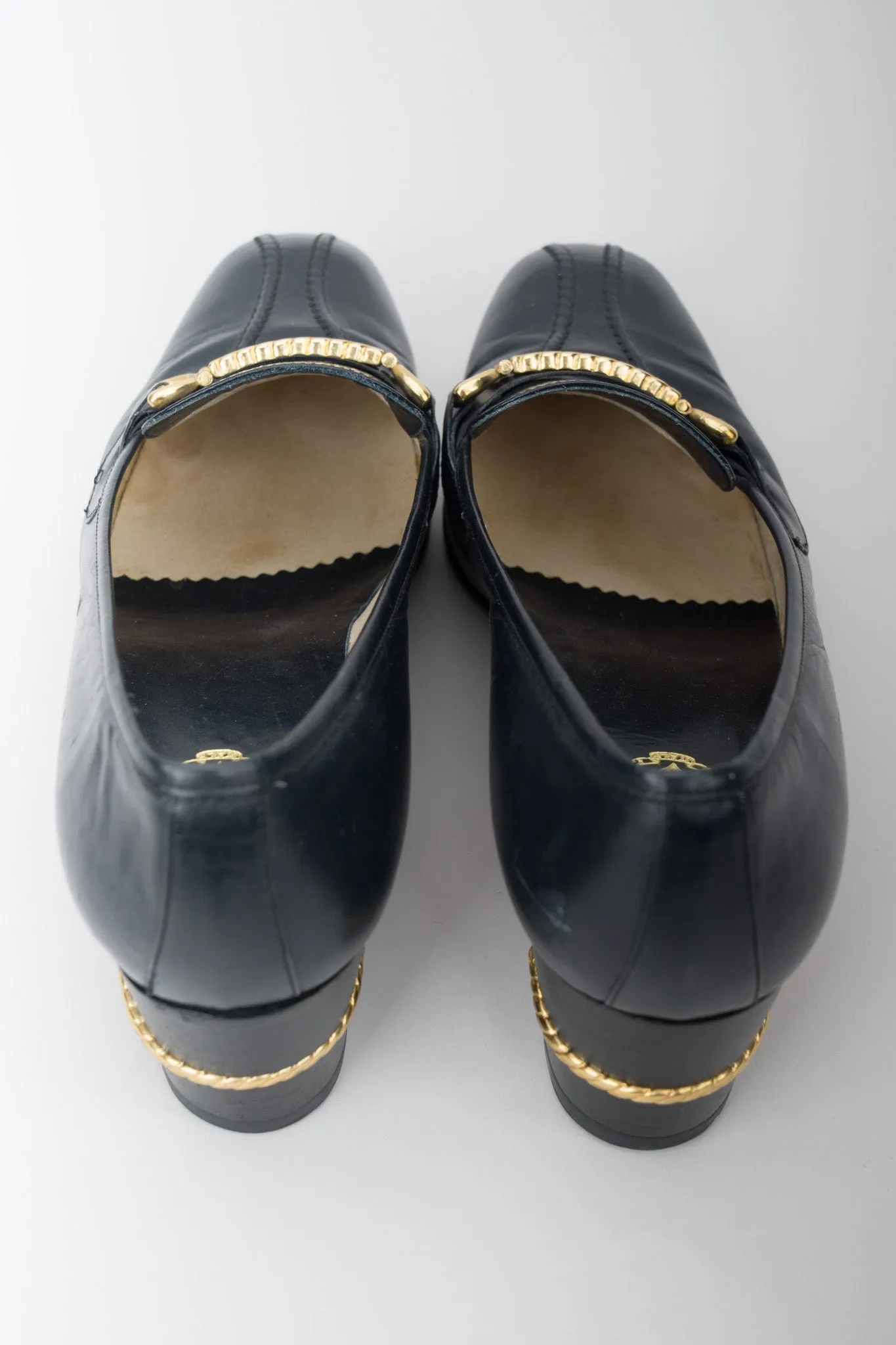 Gold Braid Heeled Loafers