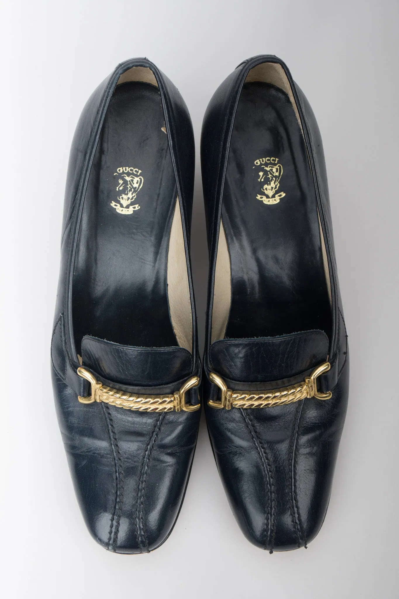 Gold Braid Heeled Loafers