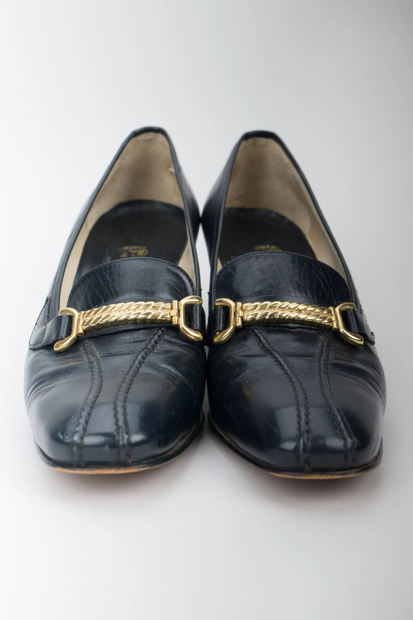 Gold Braid Heeled Loafers