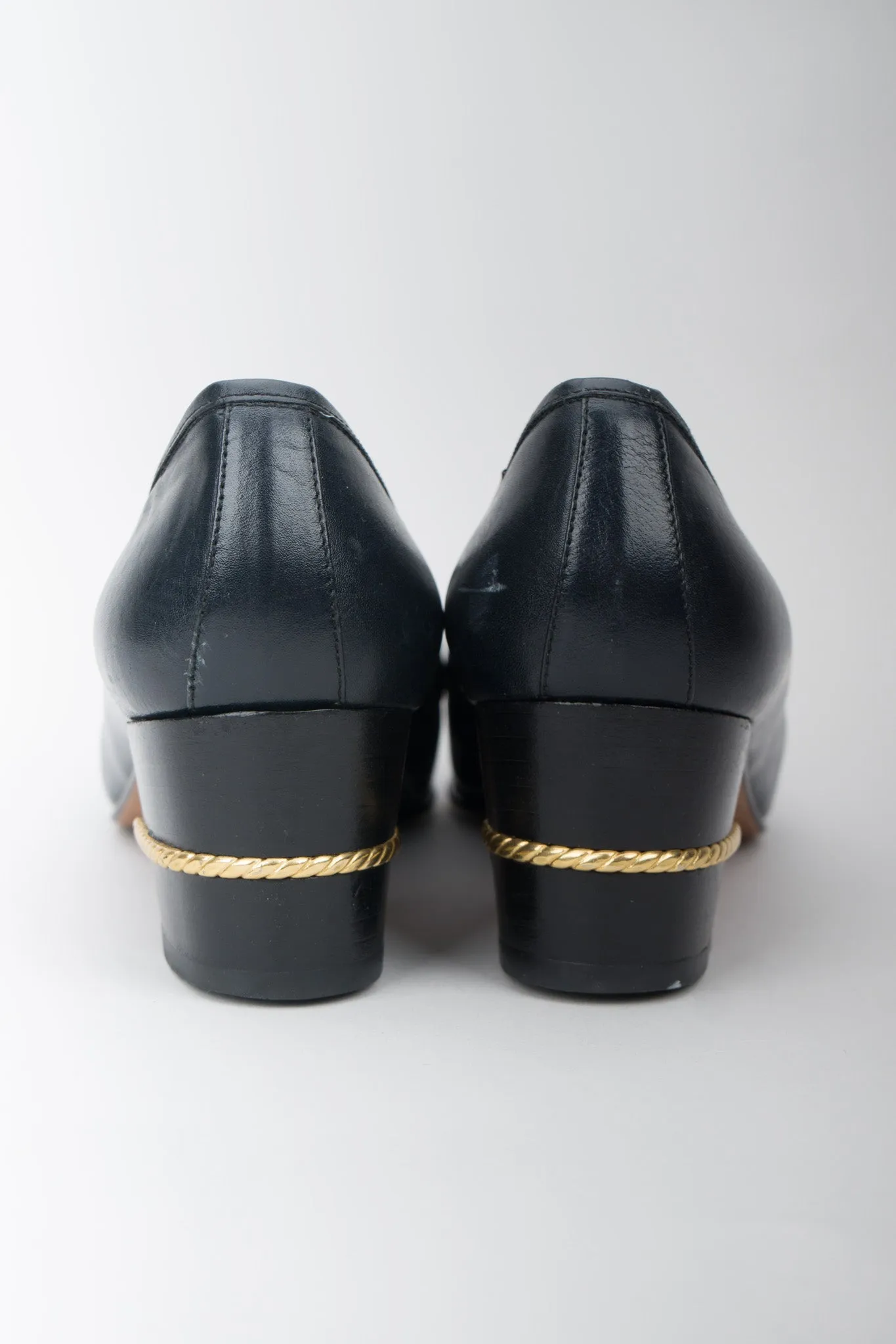 Gold Braid Heeled Loafers