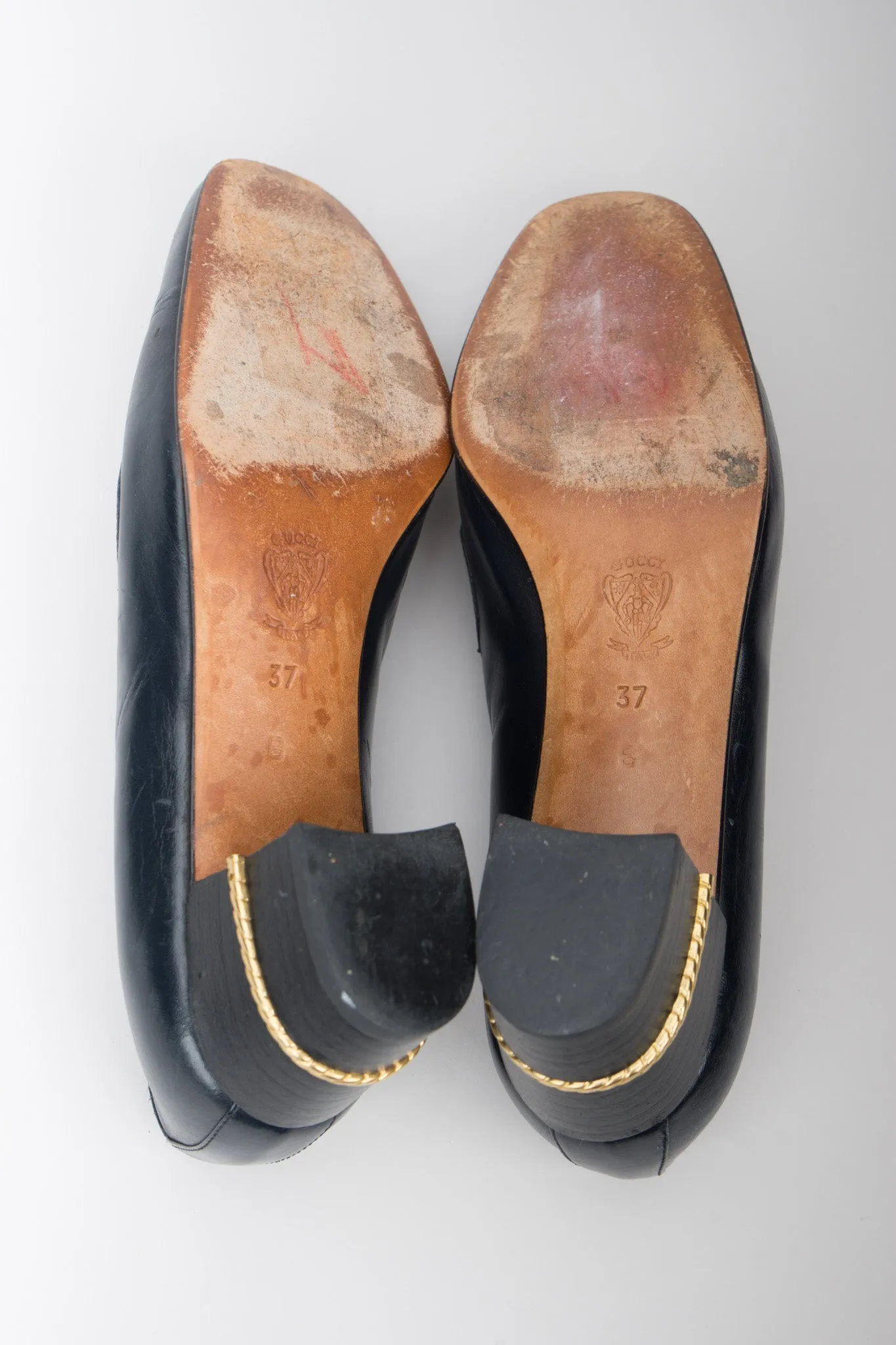Gold Braid Heeled Loafers