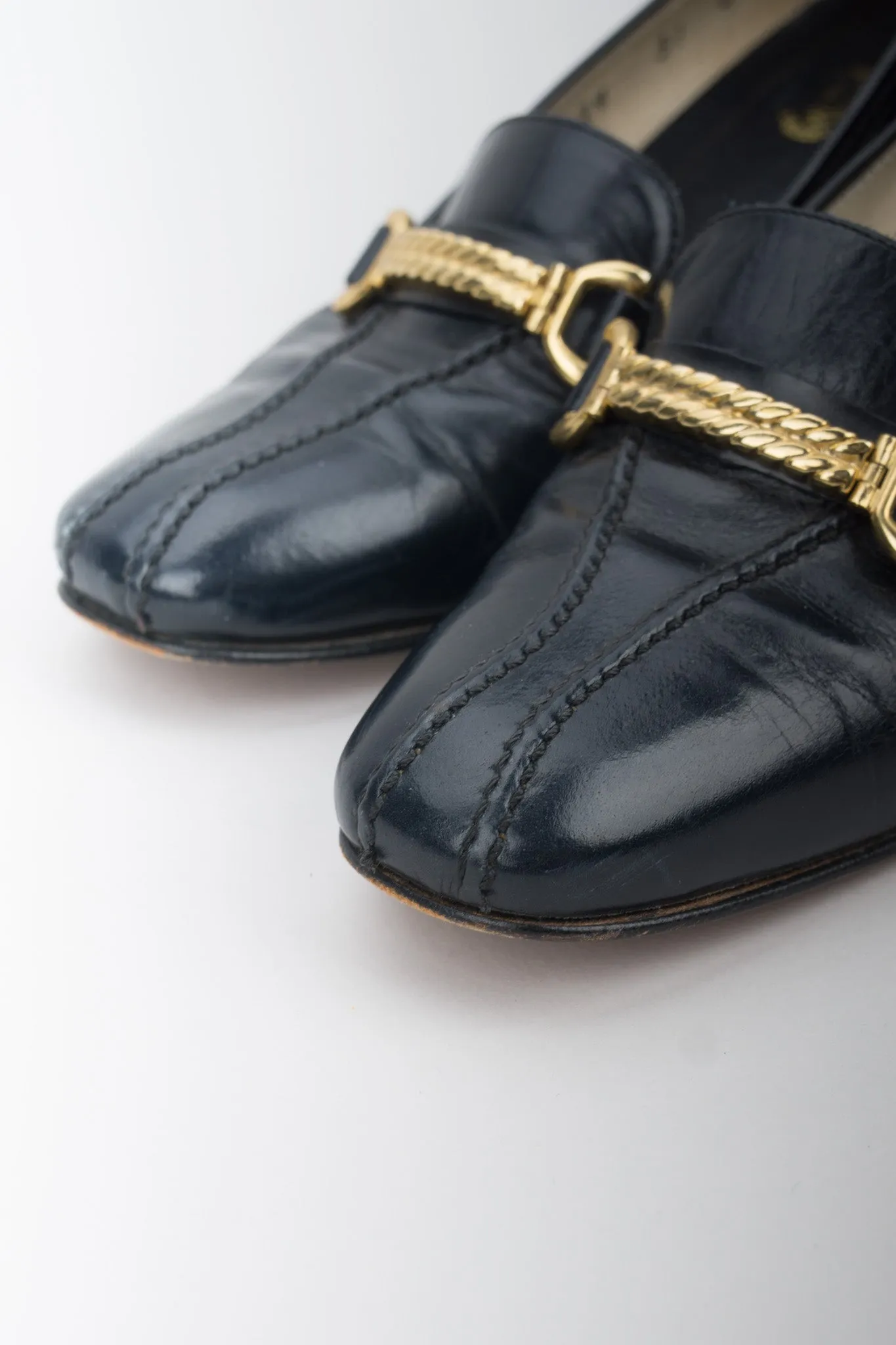 Gold Braid Heeled Loafers