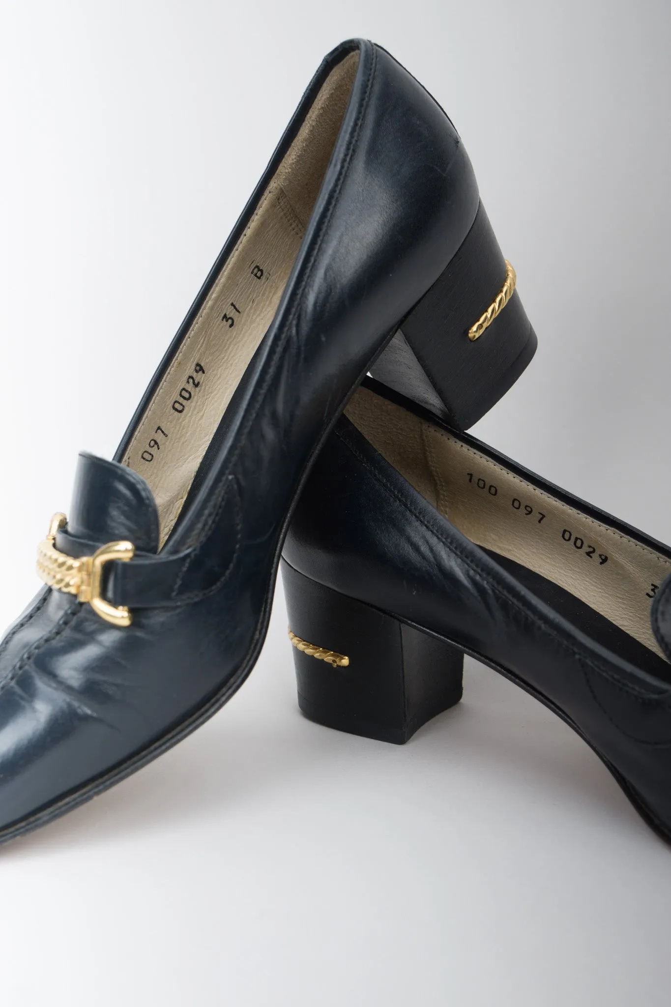 Gold Braid Heeled Loafers
