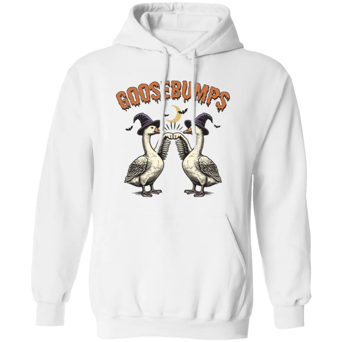 Goosebumps Halloween Hoodie – Spooky Goose Gildan Fleece Pullover