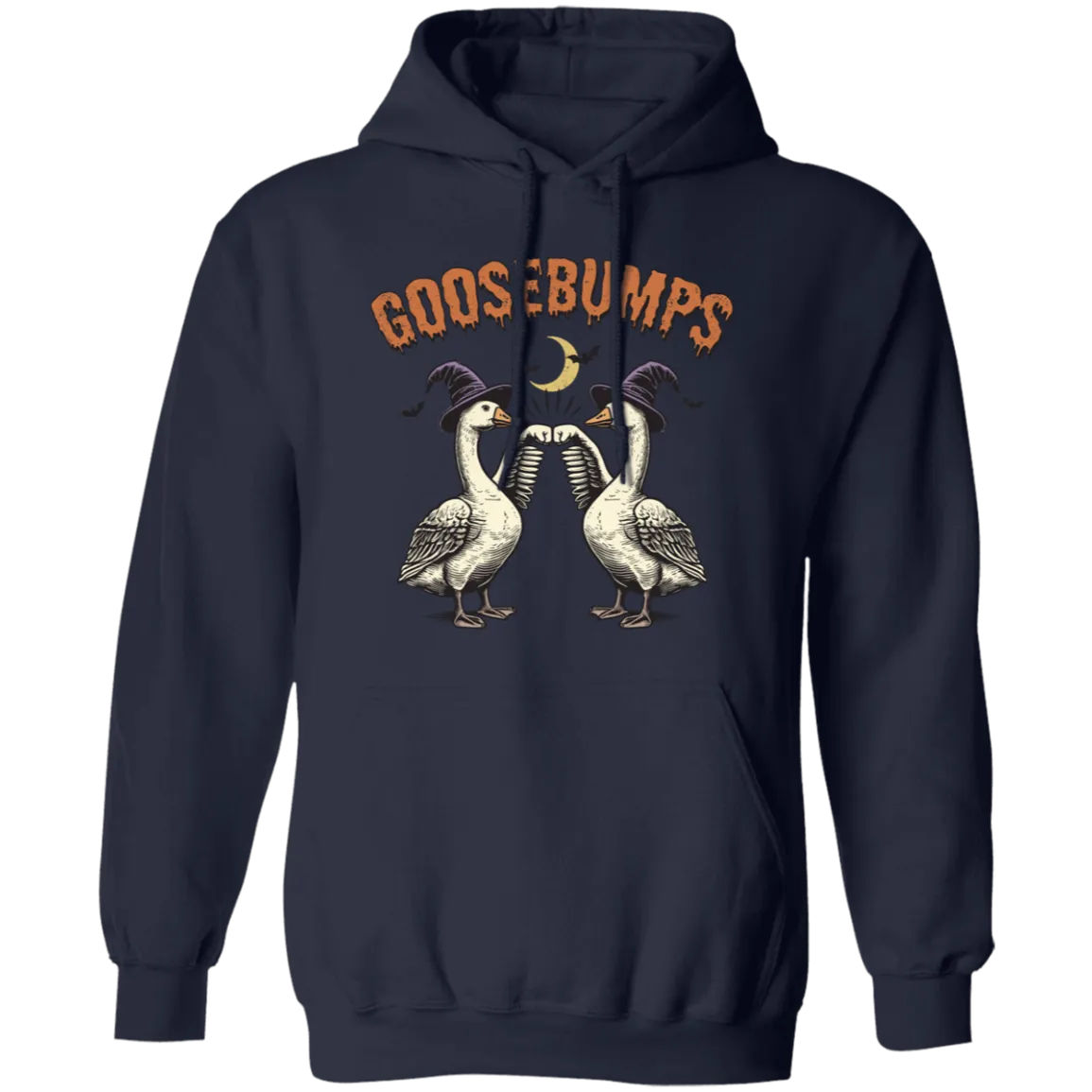 Goosebumps Halloween Hoodie – Spooky Goose Gildan Fleece Pullover