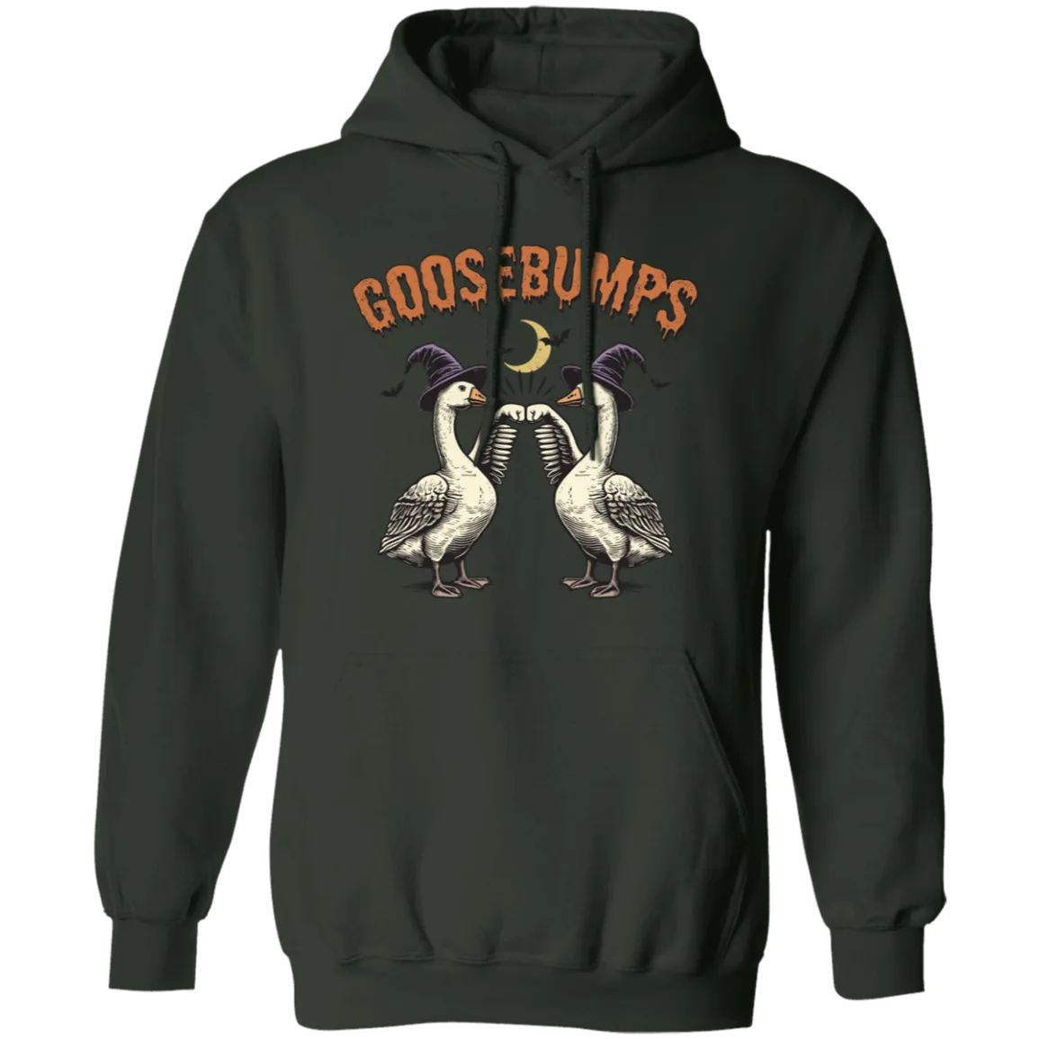 Goosebumps Halloween Hoodie – Spooky Goose Gildan Fleece Pullover
