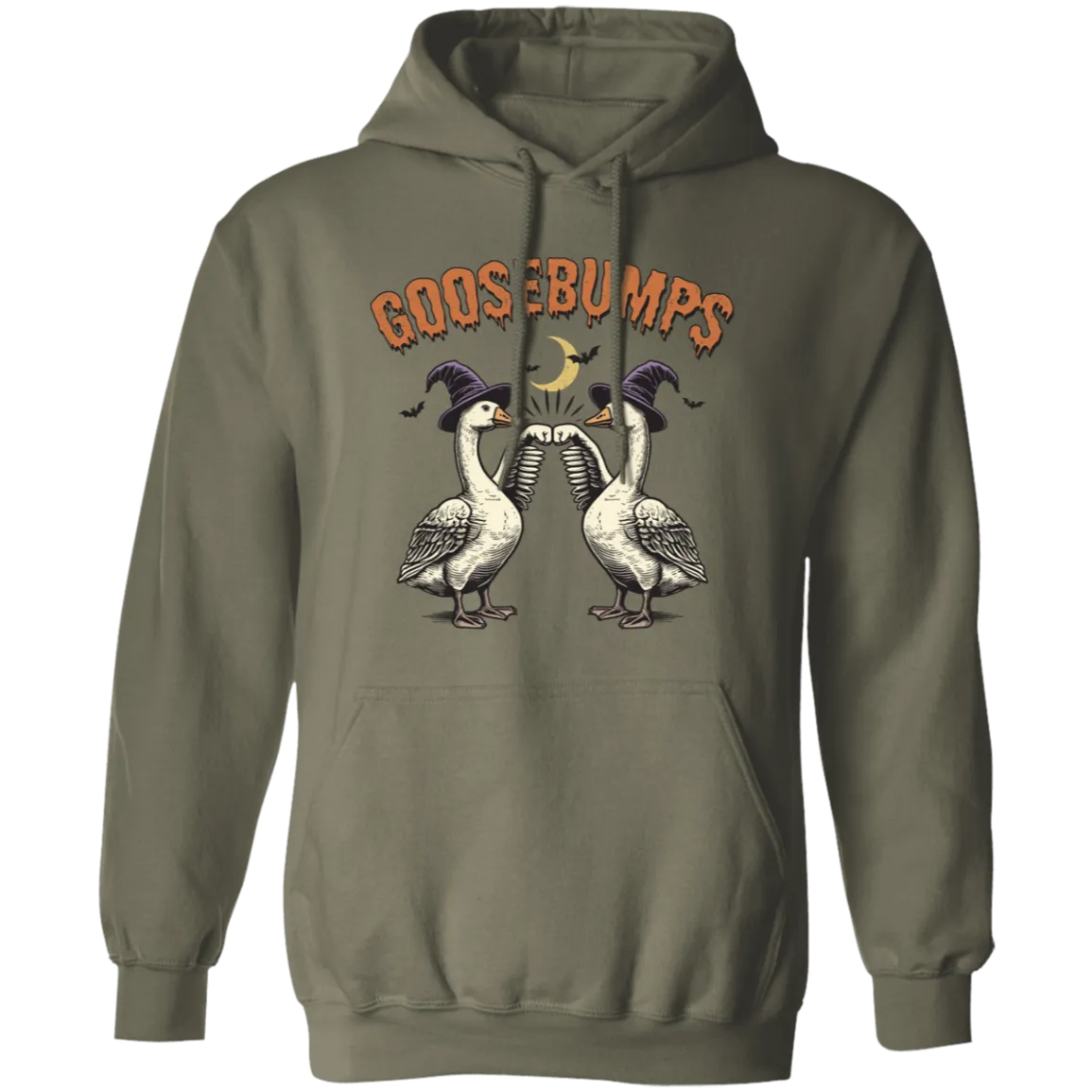 Goosebumps Halloween Hoodie – Spooky Goose Gildan Fleece Pullover