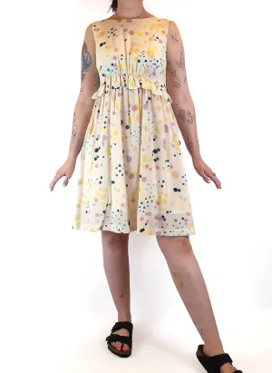 Gorman 100% silk sleeveless cream print dress size 12