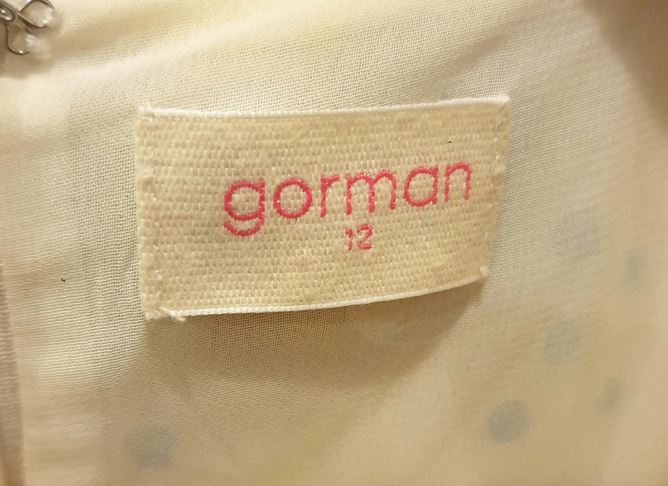 Gorman 100% silk sleeveless cream print dress size 12