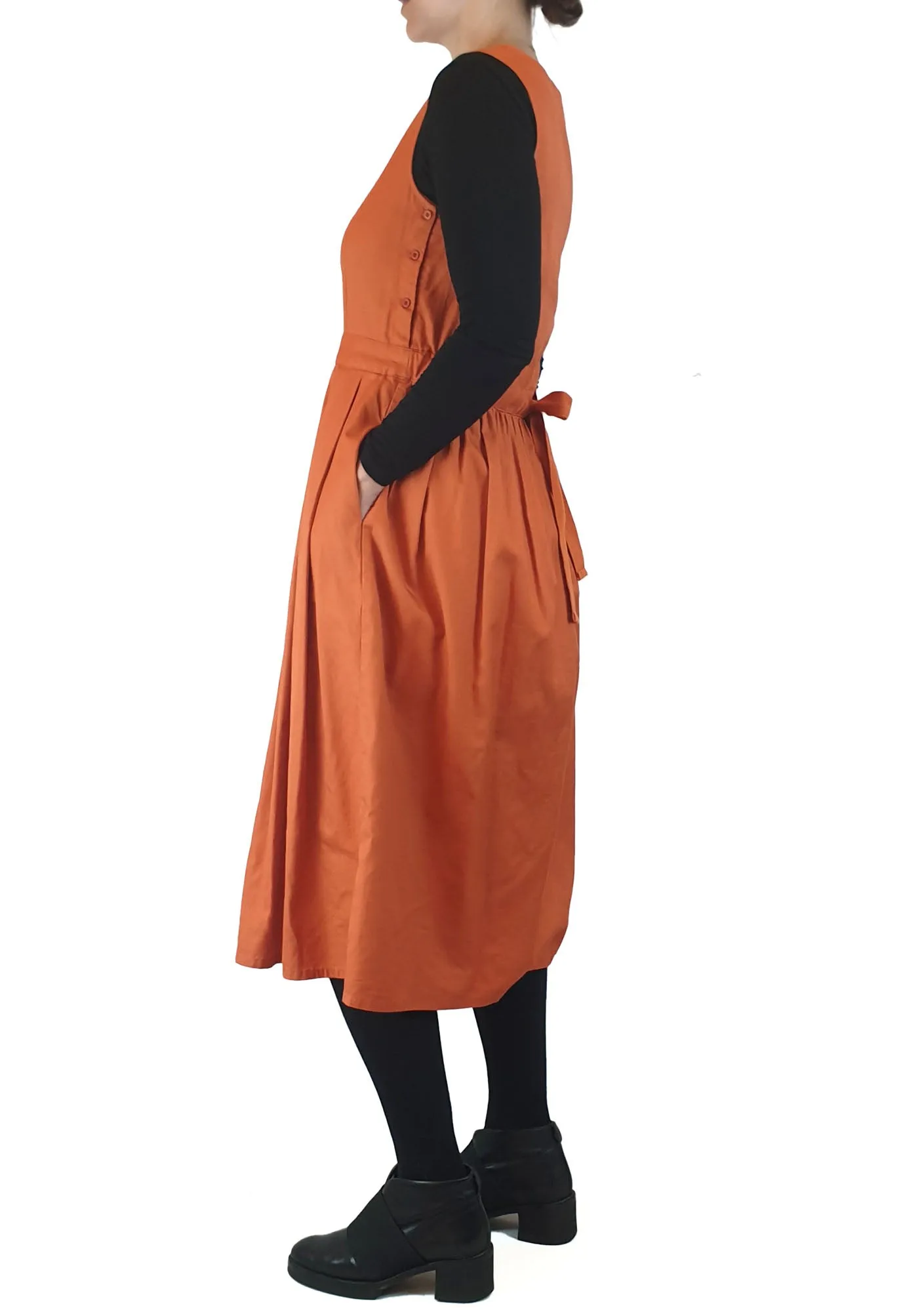 Gorman orange sleeveless pleated dress size 8