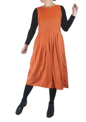 Gorman orange sleeveless pleated dress size 8